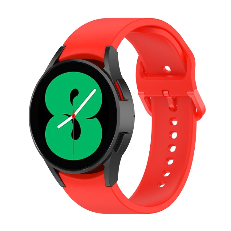Silicone watch band with buckle holes, bright red color, for Galaxy Watch-style cases