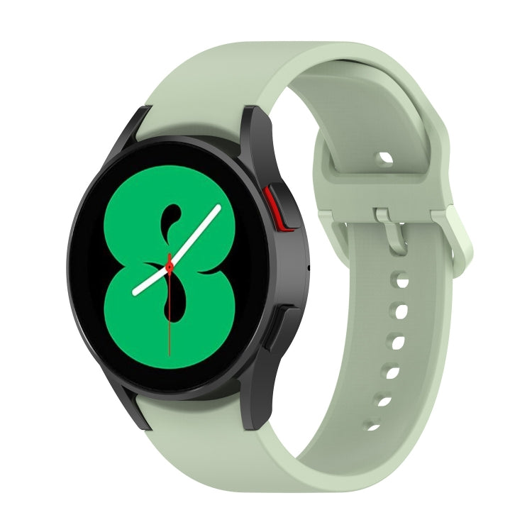 Silicone watch band with buckle holes, light green color, for Galaxy Watch-style cases