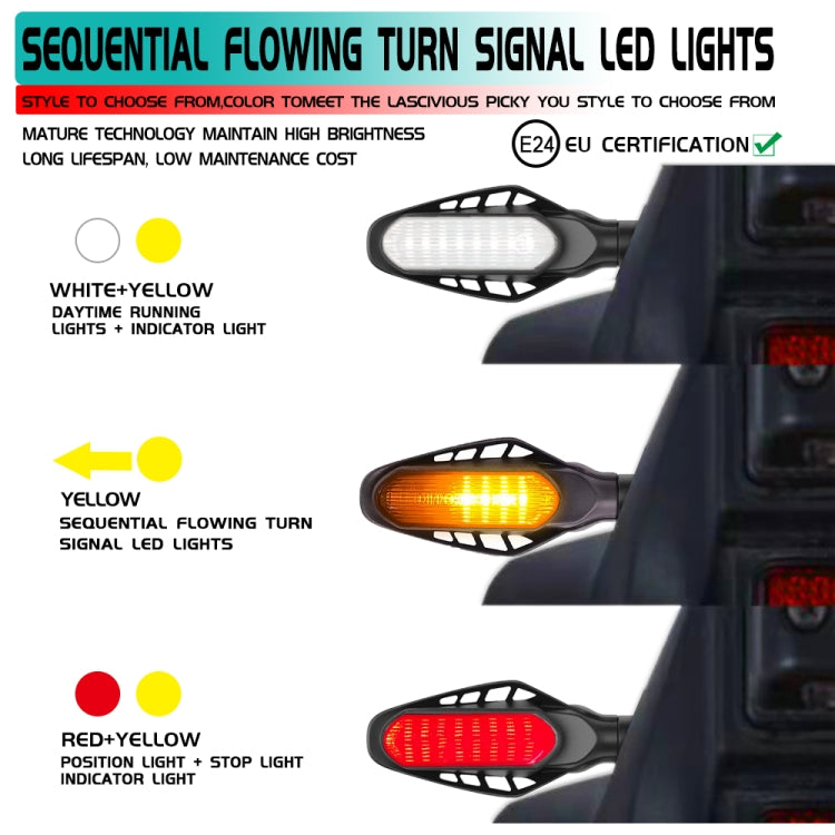 Smoked black sequential turn signal LED light with yellow and white light modes