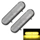 Pair of 24-LED reflector brake/turn signal lights with yellow reflective lens lighting up