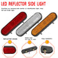 Set of two red LED reflector side lights with reflective lens and mounting hardware