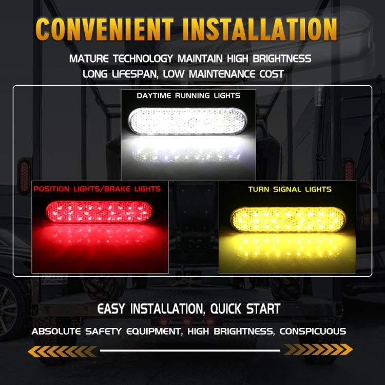 Pair LED reflector brake/turn lights showing red brake and yellow turn LEDs
