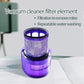 Purple mesh vacuum filter cylinder with black base ring and blue top cap.