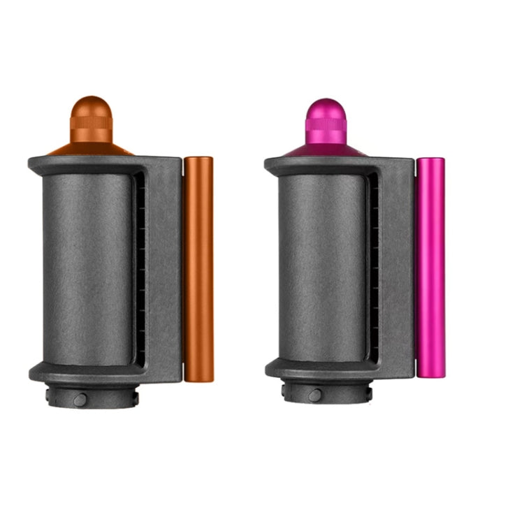 Dyson Airwrap anti-flying wind nozzles, gold and pink caps on gray housings
