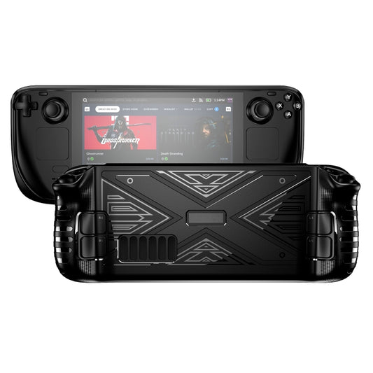 Black TPU Steam Deck console case, front view with controller button cutouts