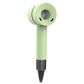 Light green silicone hairdryer protective case with round vent opening and side buttons.