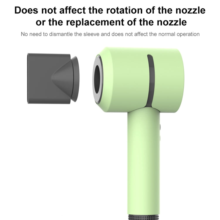 Matcha green silicone protective case sleeve for hairdryer nozzle, shockproof design