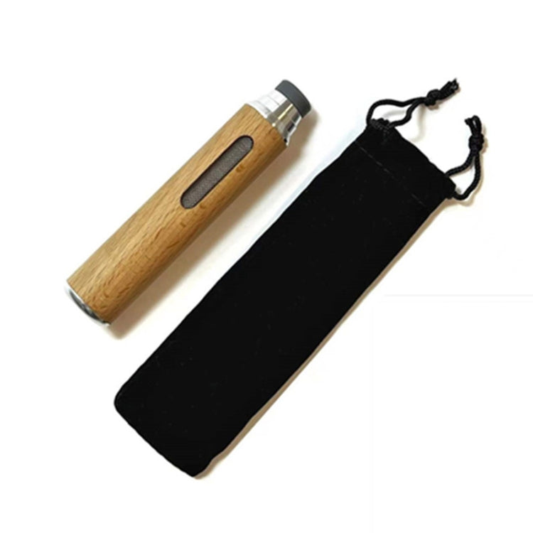 Timber-log portable cigarette holder with black ashtray slot and storage pouch