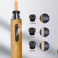 Timber-log cigarette holder with metal cap and interchangeable rubber inserts (5.2–7.8mm)