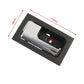 Left front interior door handle with chrome lever, black bezel, size diagram