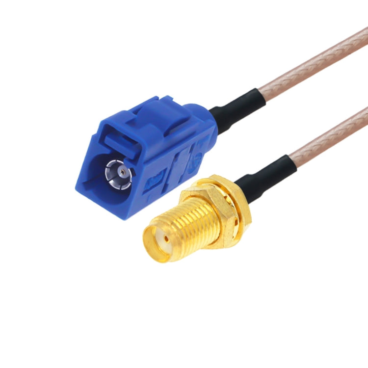 20cm RG316 coaxial antenna extension cable with SMA female to Fakra connector, blue housing