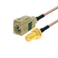 20cm RG316 coaxial antenna extension cable with SMA female to Fakra connector, beige housing