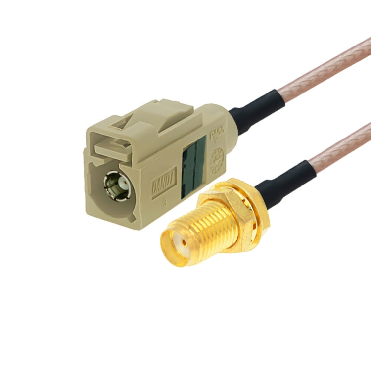 20cm RG316 coaxial antenna extension cable with SMA female to Fakra connector, beige housing