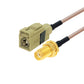 20cm RG316 coaxial antenna extension cable with SMA female to Fakra connector, light beige housing