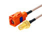 20cm RG316 coaxial antenna extension cable with orange Fakra connector and gold SMA plug