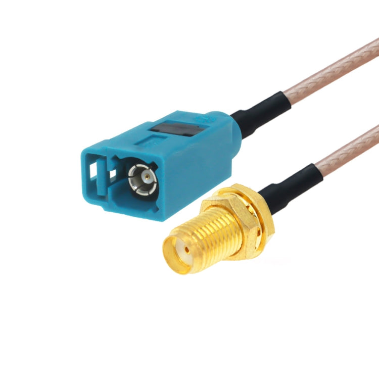 20cm RG316 coaxial antenna extension cable with blue Fakra connector and gold SMA plug