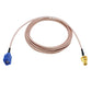 20cm RG316 coaxial antenna extension cable with blue housing and gold SMA end