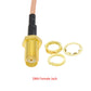 RG316 coaxial cable with gold SMA female jack and metal mounting rings