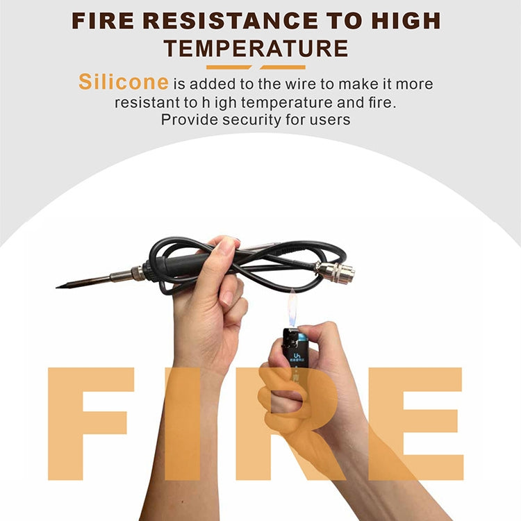 Handheld hot air soldering tool with nozzle and cable