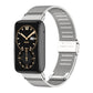 Stainless steel watch band with buckle clasp, silver mesh style strap