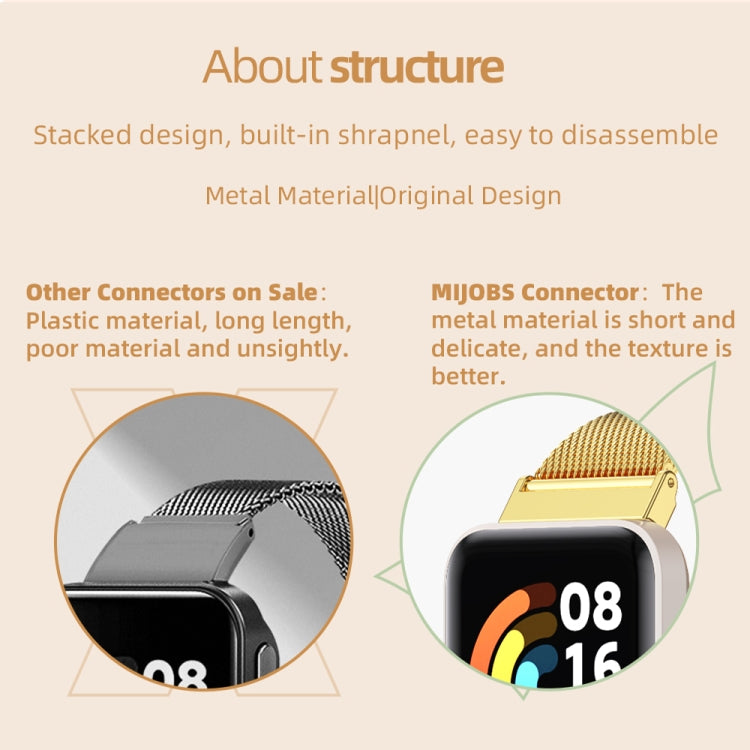 Stainless steel watch band connector close-up with metal clasp mechanism