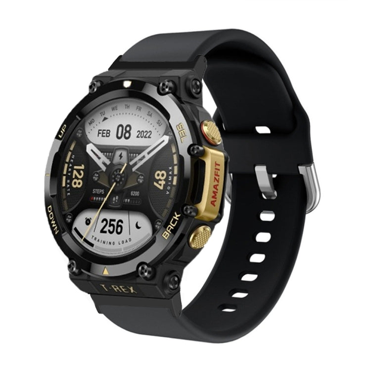 Silicone Reverse Buckle Watch Band, For Amazfit T-Rex 2