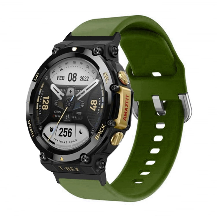 Silicone Reverse Buckle Watch Band, For Amazfit T-Rex 2