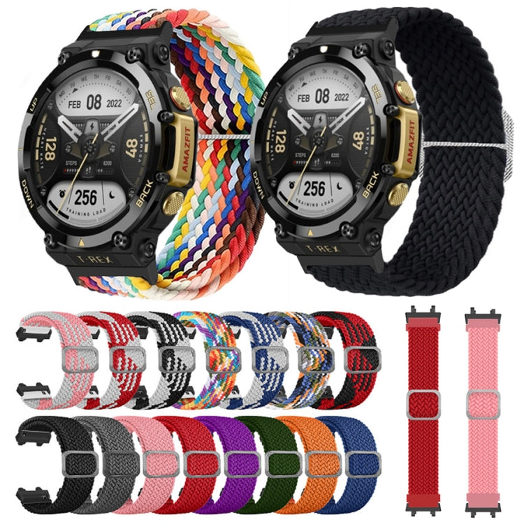 Assorted braided nylon watch bands, showing multiple colors and matching adjustable buckles