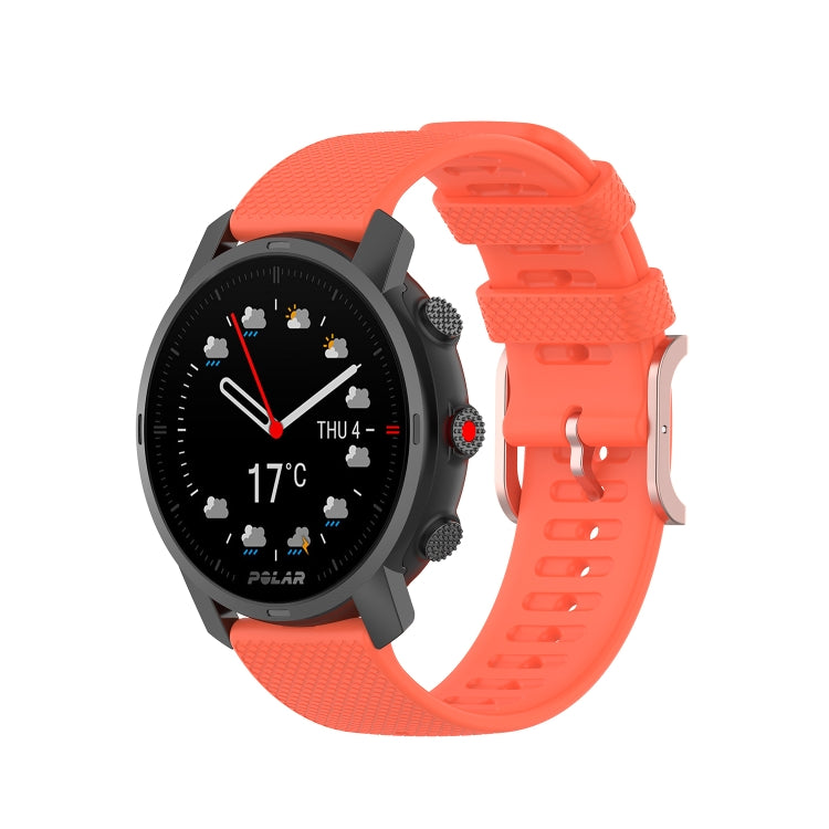 Rose Gold Square Buckle Silicone Watch Band, For Coros Apex 46mm / Apex Pro