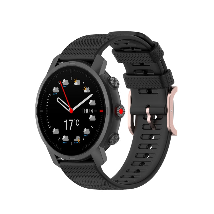 Rose Gold Square Buckle Silicone Watch Band, For Coros Apex 46mm / Apex Pro