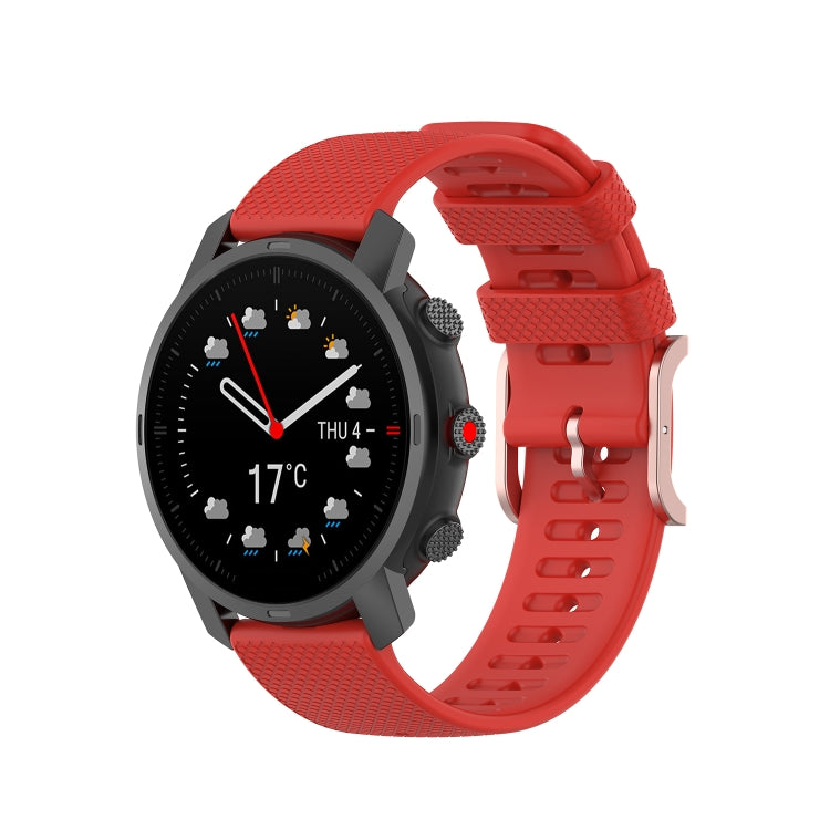 Rose Gold Square Buckle Silicone Watch Band, For Coros Apex 46mm / Apex Pro