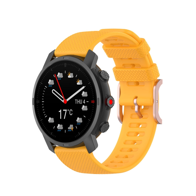 Rose Gold Square Buckle Silicone Watch Band, For Coros Apex 46mm / Apex Pro