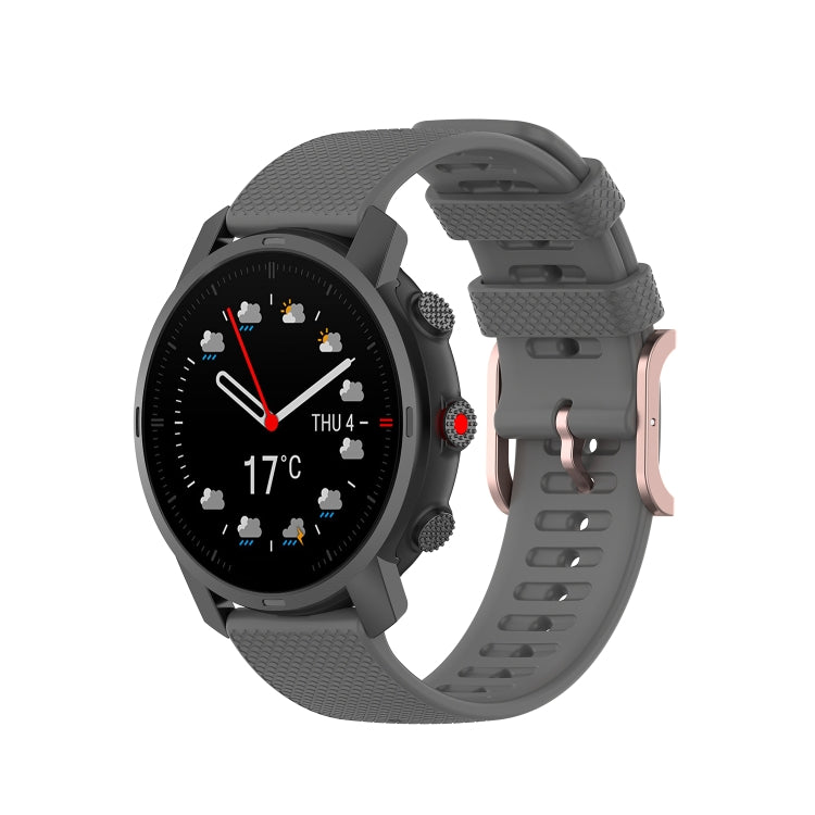 Rose Gold Square Buckle Silicone Watch Band, For Coros Apex 46mm / Apex Pro