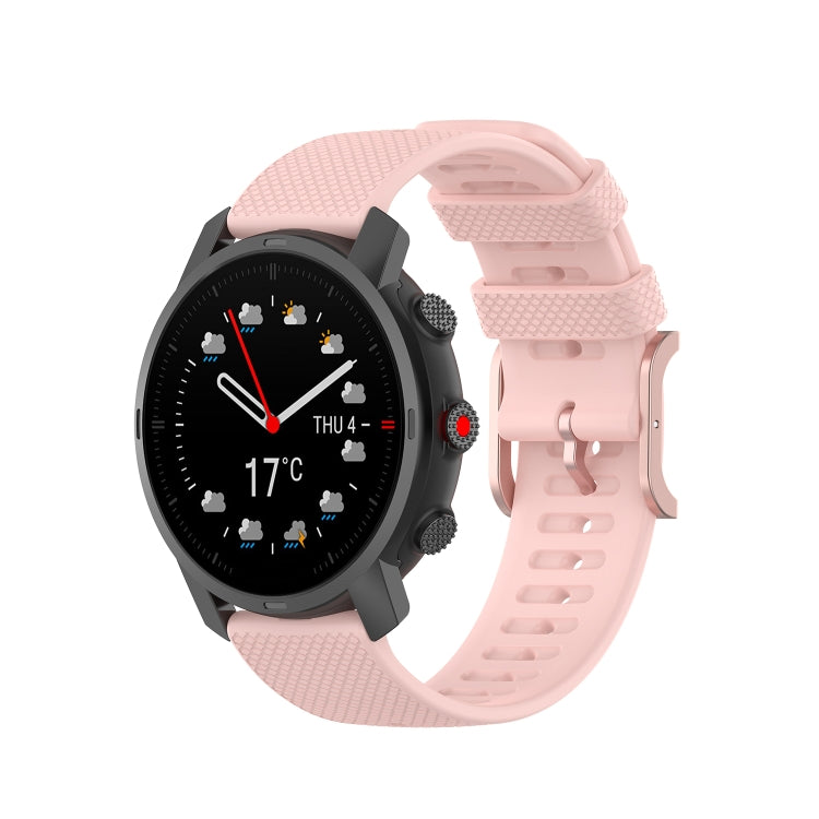 Rose Gold Square Buckle Silicone Watch Band, For Coros Apex 46mm / Apex Pro