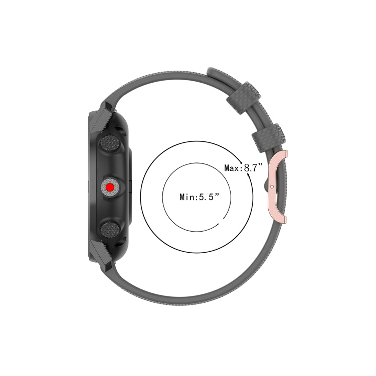 Rose Gold Square Buckle Silicone Watch Band, For Coros Apex 46mm / Apex Pro