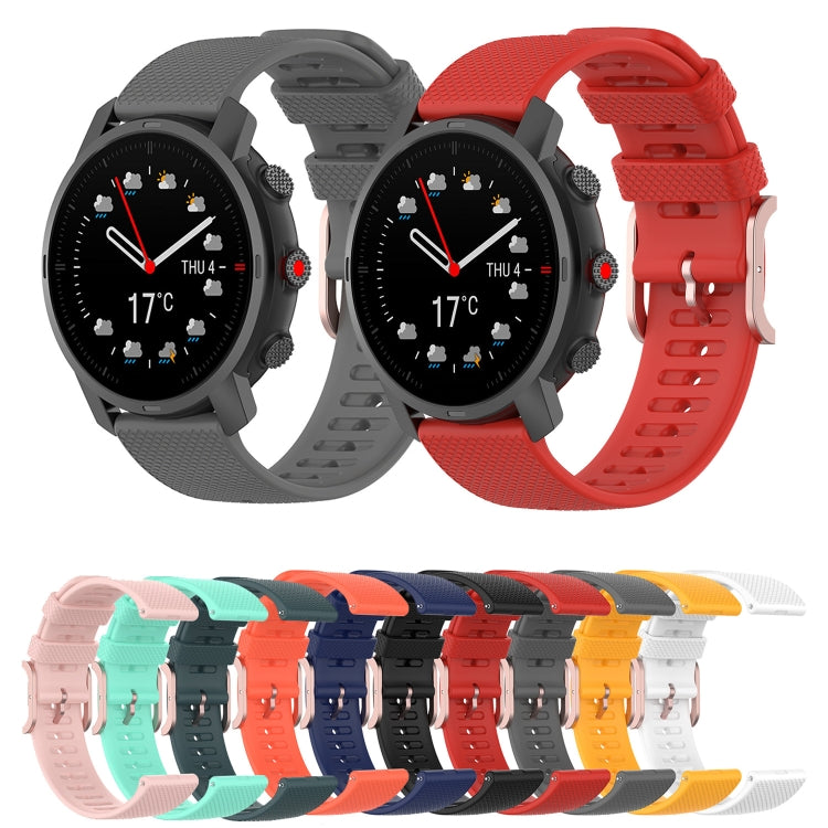 Rose Gold Square Buckle Silicone Watch Band, For Coros Apex 46mm / Apex Pro