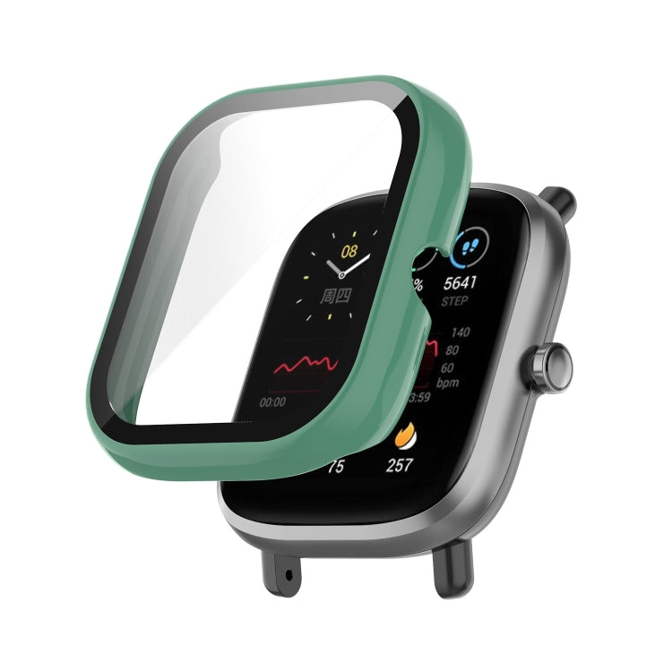 Pine green PC tempered glass watch case cover for fitness smartwatch