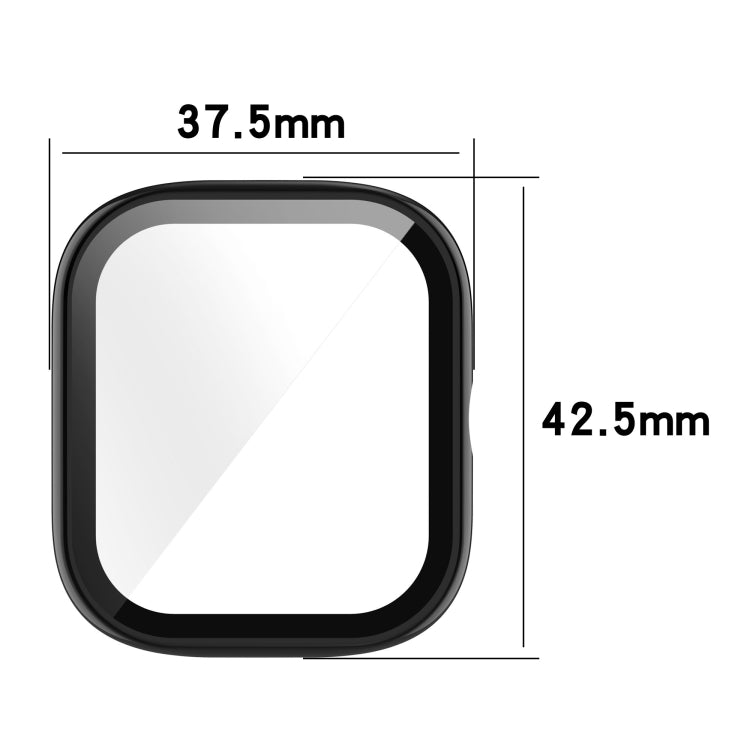 PC tempered glass watch case cover with size measurements 37.5mm x 42.5mm