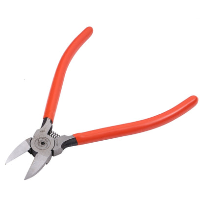Sharp cutter pliers with orange handles and grey cutting jaws