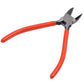 Sharp cutter pliers, orange handle design with spring near hinge