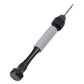 Mini hand drill pin vise with twist drill bit and ribbed gray grip