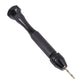 Mini pin vise hand drill with black grip and metal twist drill bit