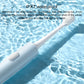 Water-resistant electric toothbrush handle with cleaning bristle head and water splash