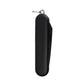 Black foldable mini knife with key ring, closed