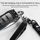 Black foldable mini knife on keychain with metal snap ring