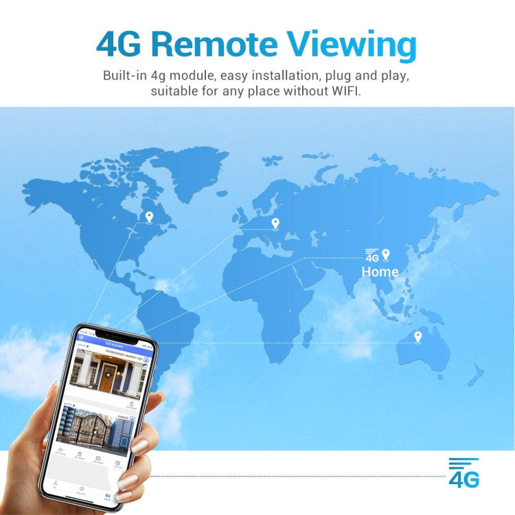ESCAM 4G solar security camera remote viewing on a smartphone app screen