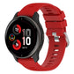 Red silicone watch band with cross-textured finish and secure clasp