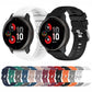 Set of cross-textured silicone smartwatch bands in assorted colors with metal clips