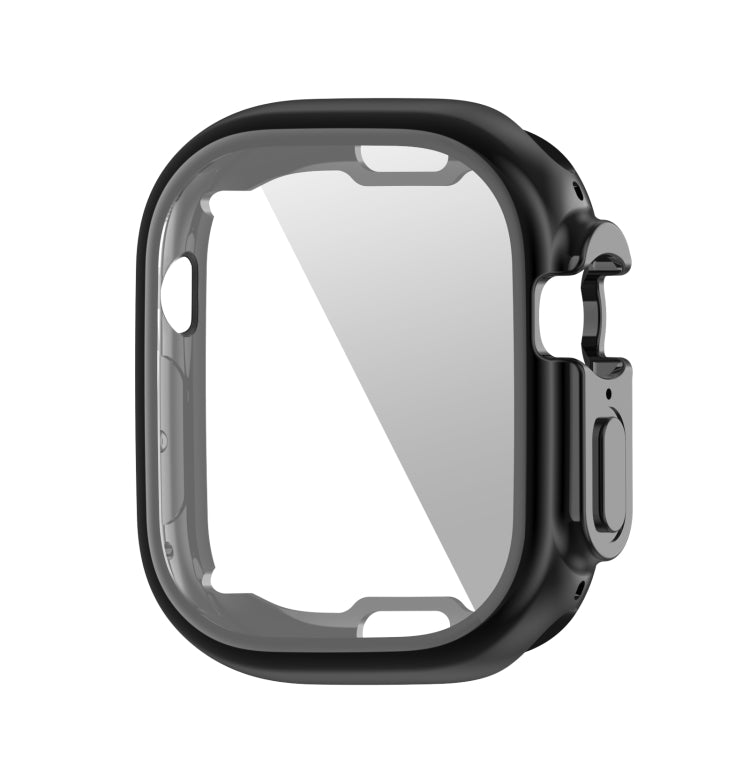 TPU watch case for 49mm Apple Watch, black protective cover with strap cutout