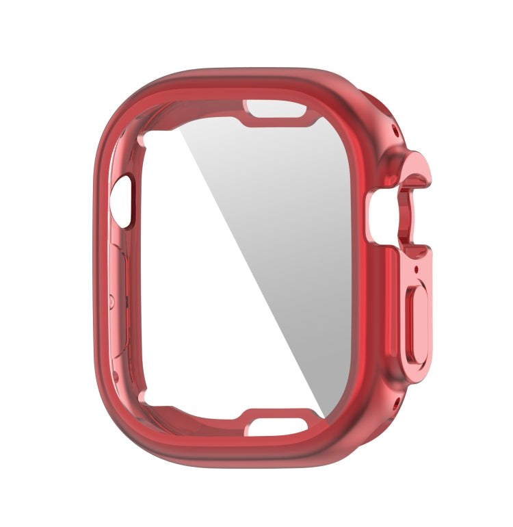 TPU watch case for 49mm Apple Watch, red protective cover with strap cutout